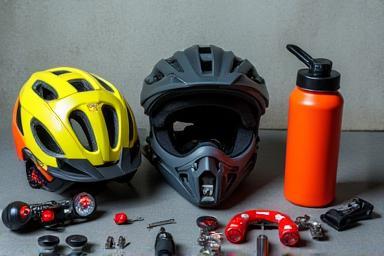 Collection of essential cycling accessories